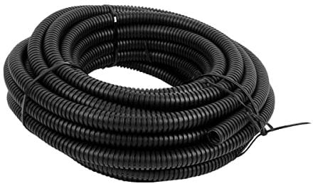 Uotyle Flexible Conduit 5M Corrugated Plastic Tube PP Pond Hose Black Conduit Pipe Non-Split Flame Retardant Bellow for Cable Wire Protection (OD13mm x ID10mm)