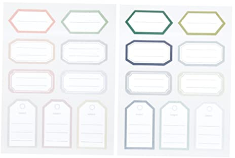 NUOBESTY 5sheets Creative Blank Name Stickers Self Adhesive Sticky Label Paper Label for Boys and Girls Water Bottle School Book Random Color