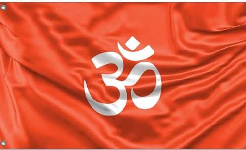 Hinduismus-Flagge, einzigartiger Designdruck, hergestellt in der EU (90 x 150 cm)