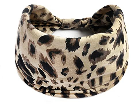 scicent Elastic Hairbands Soft Boho Headband Flower Leopard Yoga Sport Headbands for Women's Hair P9217