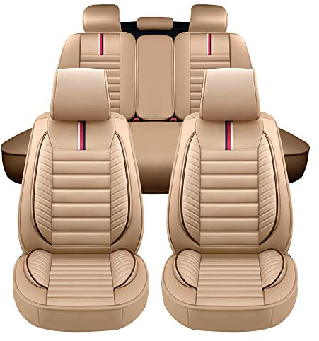 maiqiken Autositzbezüge Kompatibel mit Mercedes Benz A klasse B klasse C klasse E klasse Protektoren Kissen Automotive Sitzbezüge Beige (MH103)
