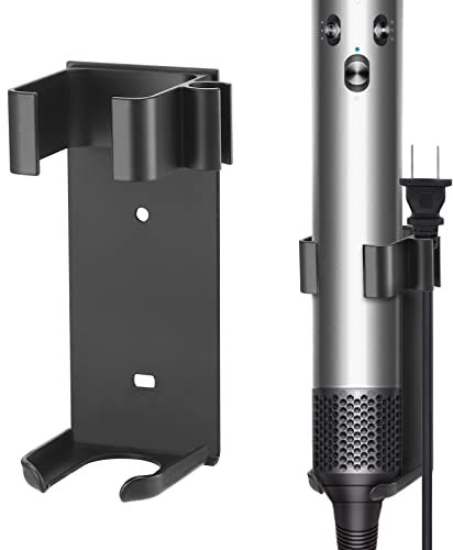 Wandhalterung Halter für Dyson Airwrap, Metall Halterung Organizer für Glätteisen, Glättbürste, Lockenstab, Haarglätter, Verschiedene Lockige Haar Sticks, Hochtemperaturbeständig, Aluminium(Schwarz)