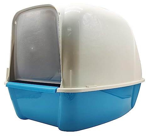 BPS Aseo Cerrado para Gato Arenero Cubierto Sanitaria Bandeja Arena para Mascotas Gatos 3 Colores (Azul) BPS-4223AZ