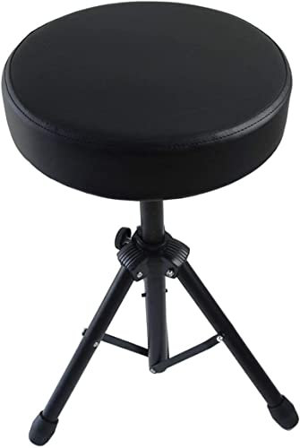 Rockstar - Taburete Sillin de Bateria Electrónica DSF01 Banqueta con Asiento Acolchado Negro Plegable para Guitarra Teclado Piano Adultos y Jovenes - Rockmusic