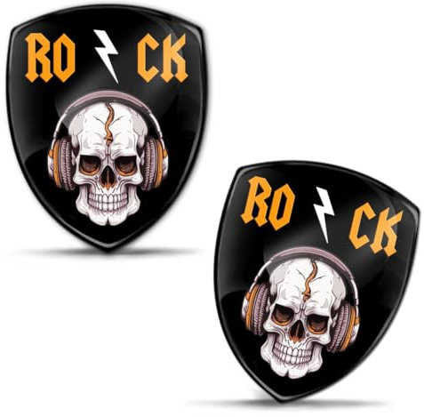 SkinoEu 2 x 3D Gel Silikon Stickers,Aufkleber Auto Moto Motorrad FahrradFenster Tür PC Tablet Laptop Abzeichen Rock n Roll KS 198