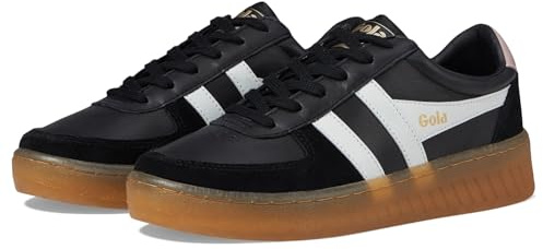 Gola Unisex Grandslam Elite Sneaker, Black/White/Chalk Pink/Gum, 38 EU