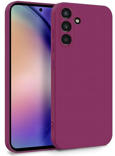 MyGadget Cover per Samsung Galaxy A54 5G - Custodia in Silicone Morbido a Doppio Strato – Case con Protezione Fotocamera & Fodera Interna Antigraffio - Bordeaux