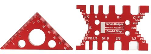Holzbearbeitungs-Präzisions-Zapfen-Messschieber-Set mit Dreieckiger Lehre für Oberfräse, Tischmesswerkzeug, Metrische und Imperiale Skala