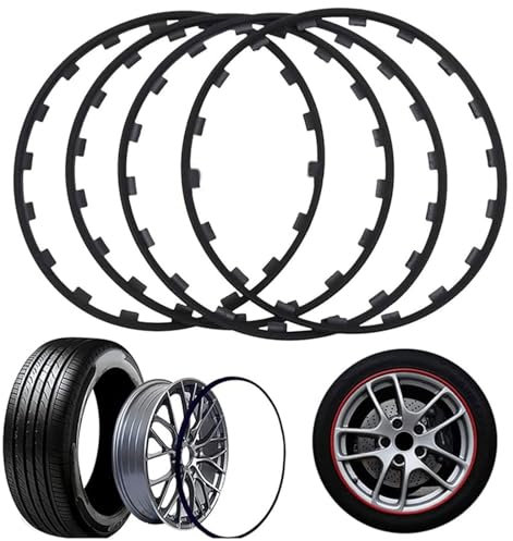 KEAAN 4 Stück Auto Rad schutzring für Mercedes Benz/AMG A160/A180/A180d/A200/A220d/A250/A250e/A260 Auto Felgenschutz Streifen Felgen Nabenschutz Dekorstreifen Reifendekoration,Black-20 inches