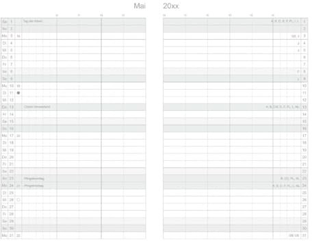 X17-A4+ Monatsplaner, Monatskalender Nachfüllpack| „Classic“ 2025-2027, 1 Heft à 3 Jahre, inkl. Memokarte. Nur passend für das X17-System. Made in Germany