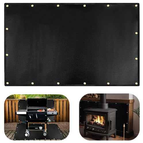 Smyhlf-us Hitzeschild für die Wand hinter dem Grill, feuerfester Hitzeschutz für Grill, schützt das Geländer des Deckzauns vor Grillhitze, Herd-Wandschutz, Grillmatte für den Außenbereich