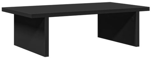 vidaXL Monitorständer, Schreibtischaufsatz mit Stauraum, Unterbau Bildschirm Laptop Ständer, Tisch Erhöhung für PC Monitor Drucker, Schwarz Holzwerkstoff