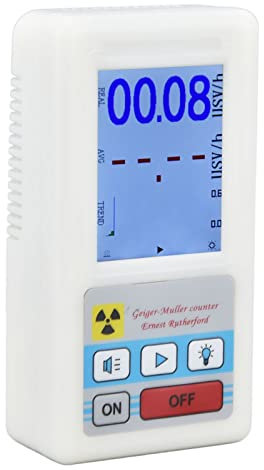 BR6 Geigerzähler, Leicht Ablesbar, Multifunktionaler Radioaktiver Detektor, Nukleare Strahlung, Elektromagnetisches Material, ABS X 2 AA-Batterien