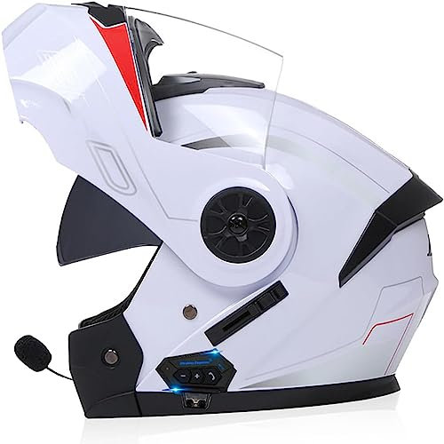 Casco Moto Modulare Apribile Bluetooth con Doppia Visiera Caschi Moto Integrali Bluetooth Integrati Omologato ECE Casco Moto Fuoristrada pour Quattro Stagioni