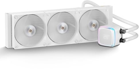 Ocypus Iota L36 WH AIO Wasserkühlung PC mit digitaler Echtzeit-Anzeige, 360mm Flüssig CPU Kühler, ARGB Efficient Pump, TDP 300W, Low Noise FDB Lüfter, für AMD AM4/AM5 & Intel LGA 115X/1200/1700/1851