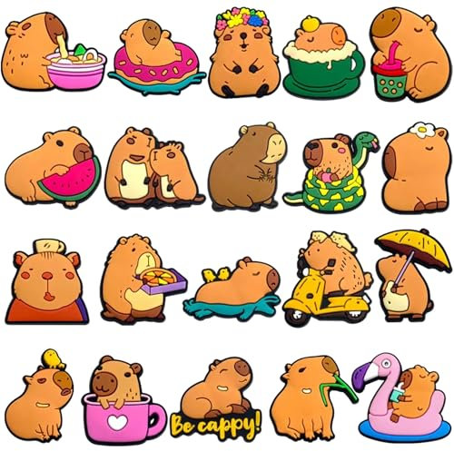 GWAWG Schuh Charms, 20 Stück Niedliche Tier-Crocs Charms, PVC Pins, Zubehör für Kinder, Jugendliche und Frauen