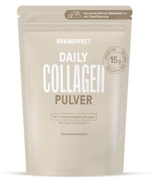 BRAINEFFECT COLLAGEN - Pulver für Speisen & Getränke | Peptid Typ 1 und 3 | Natürlicher Geschmack ohne Zucker | Made in Germany | 450g |