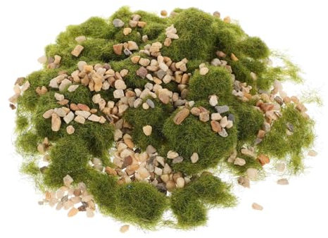 PERSELOSO 1satz Statisches Gras Mit Steinen Gras Und Steinmaterial Für Miniatur-landschaften Dekoration Für Sandtische Puppenhäuser Und Gärten