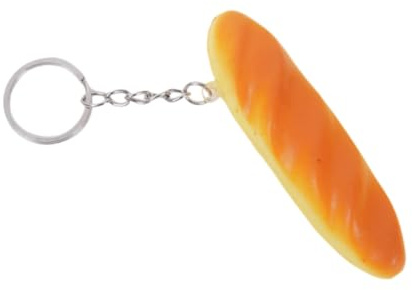 ELVRLA Porte-clés amusant en polyuréthane souple avec pendentif en forme de croissant pour sac à main, Baguette, Small