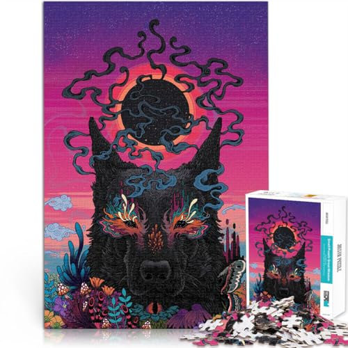 Puzzle 2000 Teile für Erwachsene Schwarzäugiger Hund Aus Karton für Kinder ab 14 Jahren Lernspiel für Familien Lernen pädagogisches Geschenk。Größe：70x100cm/27.5x39.3Zoll