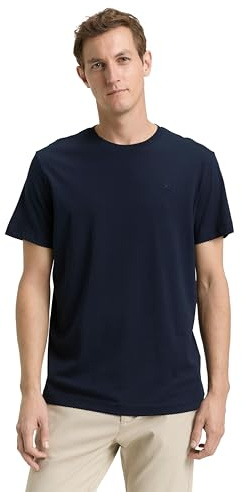 TOM TAILOR Herren Basic T-Shirt mit Stickerei