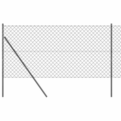 vidaXL Mesh Fence with 7 Posts 1x10m Galvanized Steel Grey