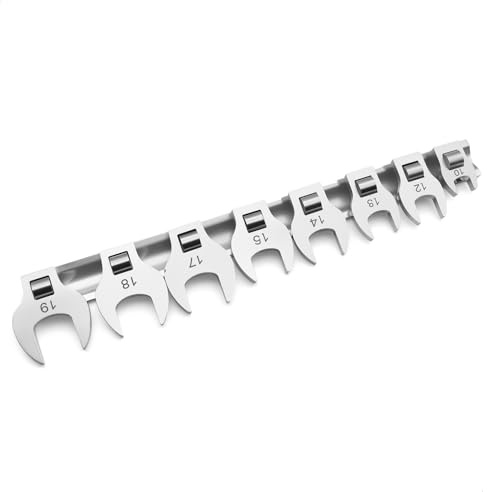 mongtsamz Jeu de Clef Plate, 8 Pièces Métriques Jeu de Clés à Extrémité Ouverte 10-19 mm Métal Jeu de Clés Mixtes pour Réparation Automobile