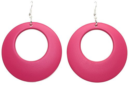 Bluebubble DISCO FEVER 56mm Large Round Hoop Earrings - 32 Colours Available (Hot Pink) with Gift Bag