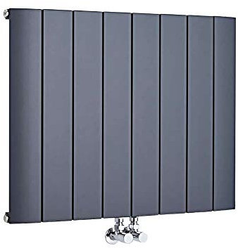 Hudson Reed Aurora - Design Heizkörper 600mm x 755mm in Anthrazit mit Mittelanschluss