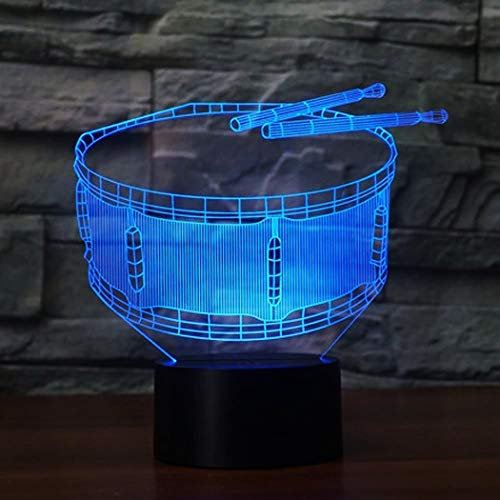 HPBN8 Ltd 3D Drum Lampe USB Power 7 Farben Amazing Optical Illusion 3D wachsen LED Lampe Formen Kinder Schlafzimmer Nacht Licht.