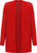 WearAll Women's Plus Cable Knitted Open Pocket Cardigan Chunky Long Sleeve Grandad - Red - 20-22