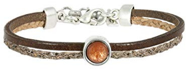 QOSS Armband FLEUR braun Stein kastanie