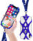 ROCONTRIP 2 in 1 Cell Phone Lanyard Strap Case Holder with Detachable Neckstrap Universal for Smartphone iPhone 8,7 6S iPhone 6S Plus, Google Pixel LG HTC Huawei P10 4.7-6.5 inch (Dark Blue)