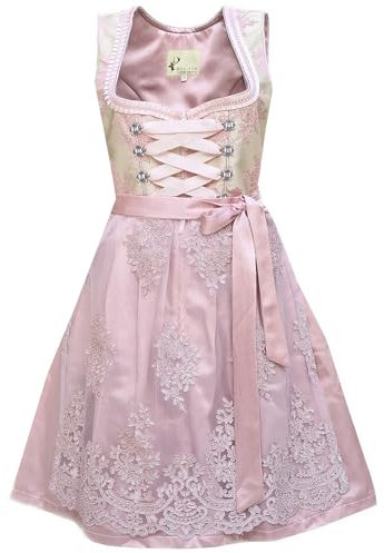 Dirndl – Damen Trachtenkleid Rose Altrosa (Midi 60 cm) MB376 /44