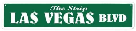 SIGNCHAT Las Vegas Strip Metall Blechschild Vintage Retro Wanddekoration Kunst Straße Metallschild 40x10cm