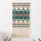 CoutureBridal Wandbehang Bohemian Geometrische Wandteppich Grün Beige Indische Wall Hanging Flachs Wand Dekor für Wohnzimmer Schlafzimmer Handgemachte Weben Quaste Ethno Wandtuch 50x70cm+28cm