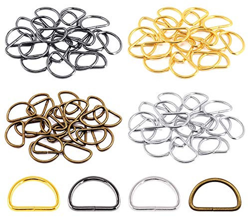 Swpeet Mehrzweck-D-Ring aus Metall, halbrund, D-Ringe für Hardware, Taschen, Ringe, Handarbeiten, Zubehör, 120 Stück, 30 mm (gemischte Farben, 1,6 cm)
