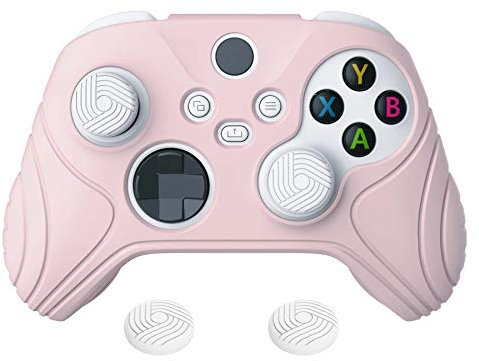 eXtremeRate PlayVital Cover Skin per Xbox Series X S Controller Joystick Custodia Protettiva in Silicone Gomma Antiscivolo con 2 Gommini Coprilevette Analogiche-Samurai Edizione(Rosa)