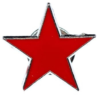 Miniblings Stern Brosche Pin Star Emaille emailliert Che Kuba rot - Handmade Modeschmuck I Anstecknadel Button Pins