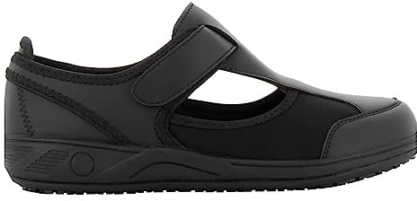 SAFETY JOGGER Arbeitsschuhe Damen Oxypas 39 EU Schwarz - Camille - Leichter, Bequemer Sicherheitsschuh mit Klettverschluss, ideal für Pflege, Küche oder Innenbereich, rutschfest