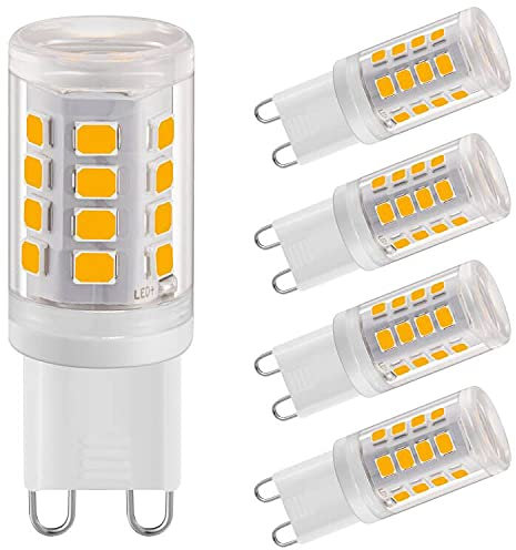 G9 LED Lampen 2W Warmweiß 2700K 280LM Gu9 Glühbirne, Entspricht 28W Halogen birne, Kein Flackern LED G9 Leuchtmittel, AC 220-240V, 360°Abstrahlwinkel, 5er Pack