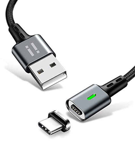 20cm PLATINUM Nylon Magnet USB C Schnellladekabel Quick Charge 3.0 Datenkabel - 1x Kabel + 1x USB-C Stecker
