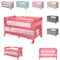 Lorelli 3 in 1 Babybett, Beistellbett und Laufstall Up and Down, Kinderbett mit 2 Ebenen, Seiteneingang und Faltbarer Seitenwand, Baby Reisebett, rosa-rot
