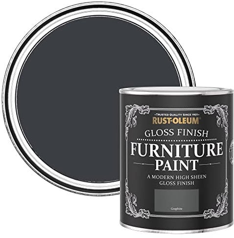 Rust-Oleum Dark Grey Furniture Paint in Gloss Finish - Graphite 750ml