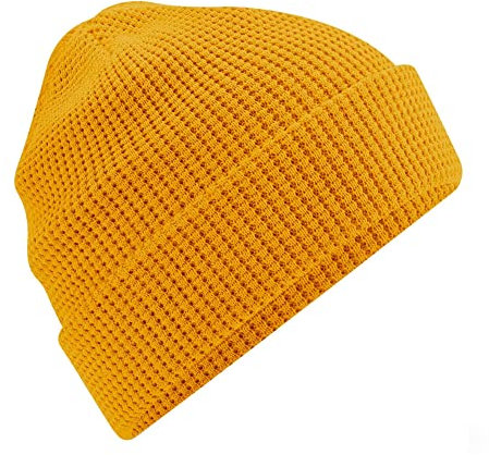 Beechfield B52N Organic Cotton Waffle Beanie - Mustard