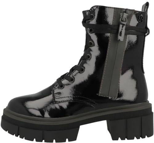 s.Oliver Damen 5-5-25208-29 Stiefelette, Black PATENT, 38 EU
