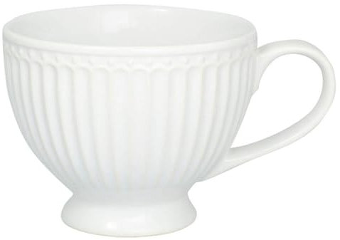 GREENGATE Taza de té ALICE de porcelana blanca con asa L 0,4 H 11,5x9,5 cm
