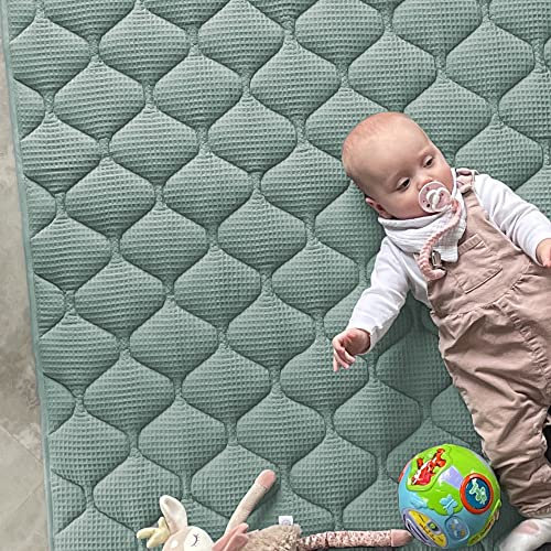 Sanosoft® Krabbeldecke - rutsch- & wasserfest - Öko Tex & Made in Germany Mint 120x120cm