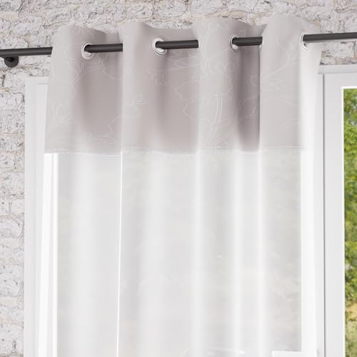 Soleil d'ocre, Voile-Gardine mit Ösen aus Baumwolle 135x250 cm Romance