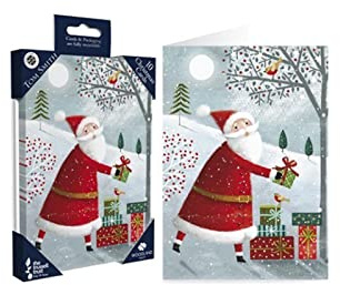 Tom Smith Pack 10 Charity Christmas Cards Santa Presents Design Made UK Eco